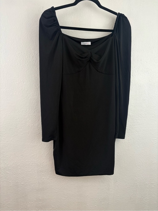 Better Be Dresses & Skirts - Better Be black long-sleeve mini dress sweetheart neckline gathered bust detail